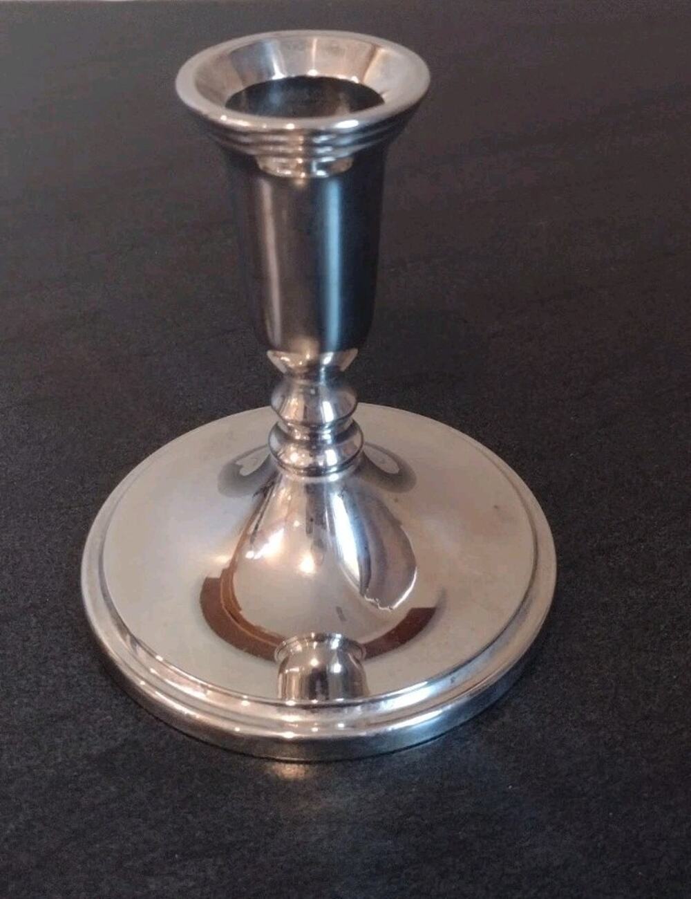 Vintage Godinger Silverplate Candlestick 5" | Hollywood Regency Weighted MCM